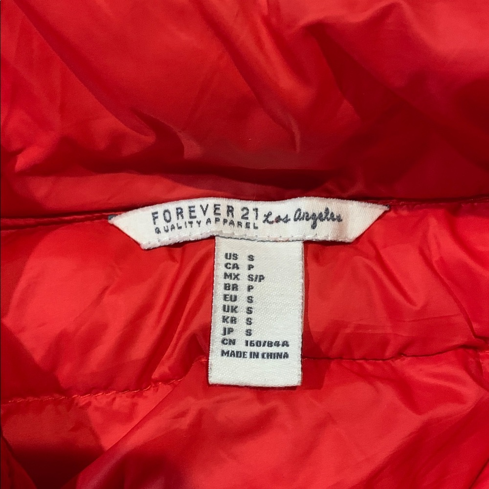 Red Zip Up Puffer Vest - Picture 6 of 8